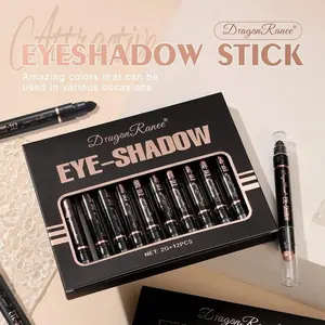 Dragon Ranee 12-Piece Dual-Ended Eyeshadow Stick Kit, Pigmented Shades with Blending Tip, Long-Lasting Wear, Versatile Day-To-Night Look