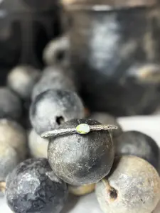 Cuff Bracelet with Stone - Palomino Turquoise - Sterling Silver - Native Handmade - CORIZ (artist)
