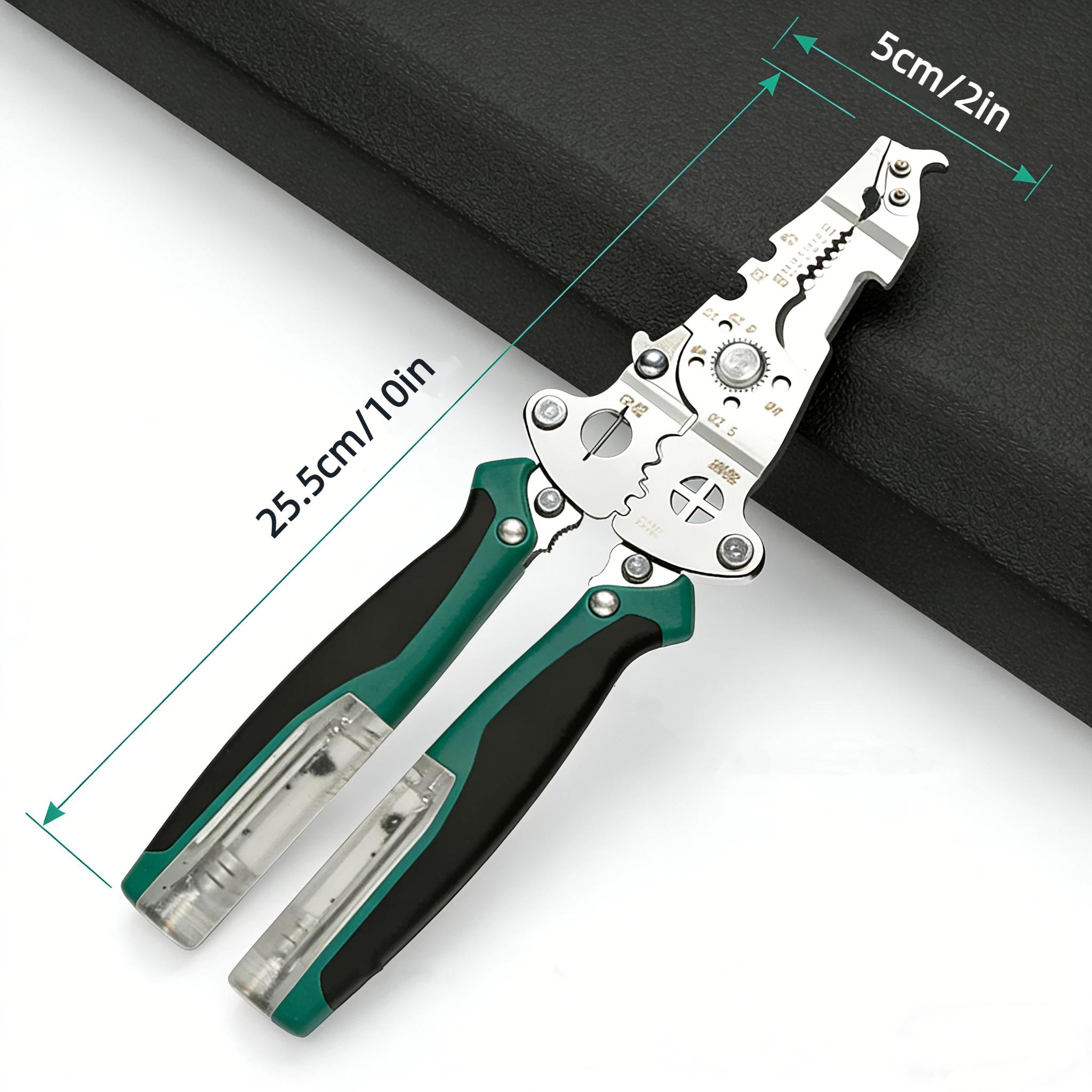 16-in-1 Professional Heavy Duty Wire Stripper with Voltage Tester & Hook Knife, Foldable Multi-Tool Perfect for Electricians, Industrial Work & Home DIY Repairs