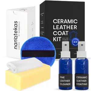 Car Leather Cleaner & Ceramic Coating - Deep Clean  Restore Protect Seats Interior Furniture Shoes Bags | Seat With Nano Tech All-in-one Detailing Kit