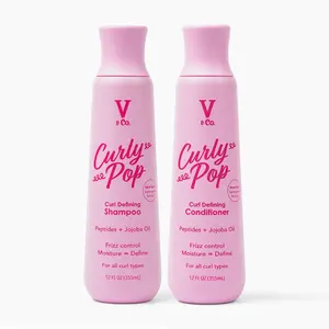 V&Co. Beauty Curly Hair Shampoo & Conditioner Set (12 Oz. Each) with Peptide Technology, Sulfate Free Shampoo & Conditioner for Curly Hair, Gentle Formula for Curly Hair, Enhances Curl Definition