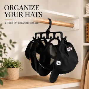 6-Hook Hat Organizer Hanger | Space-Saving Storage for Hats, Caps & Accessories