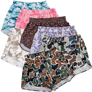 Women's Camo Shorts Fitted Bottoms Comfortable Machine Washable Camouflage Pattern Versatile Stylish Casual Wear Tops