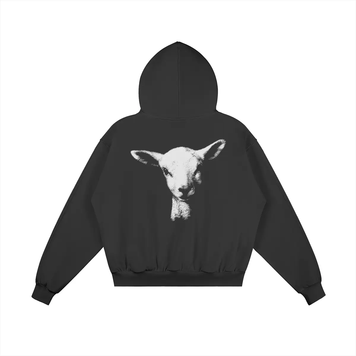 GOAT Heavyweight Oversized Black Hoodie – 380GSM Graphic Streetwear