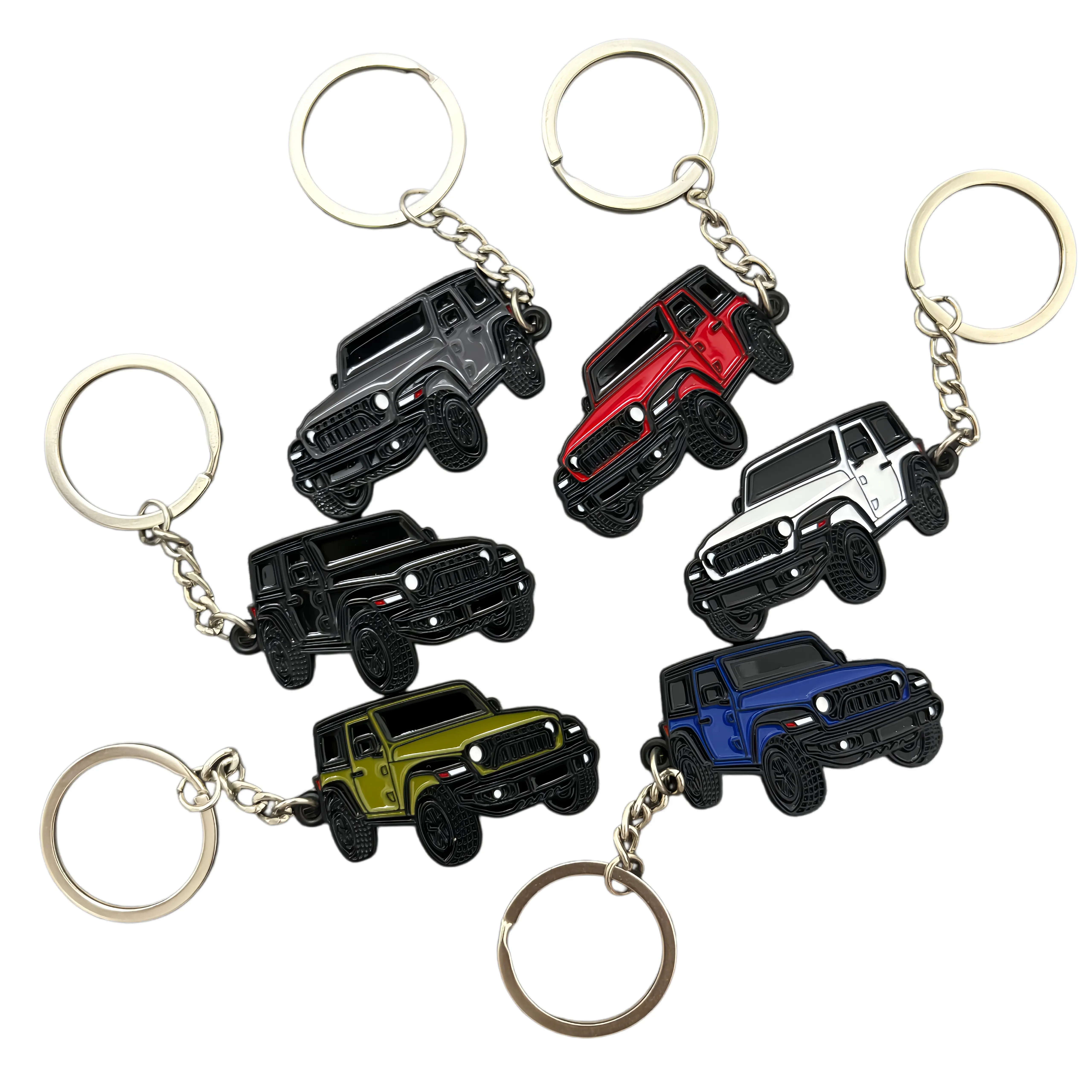 Double Sided Enamel Zinc Alloy Keychain - 35mm Glossy Paint, Scratch-Proof, Fade-Proof Off-Roading Keyring, Ideal Birthday Gift for 4x4 Trail Crawler Truck Enthusiasts, Suitable for 2-Door Wrangler Owners