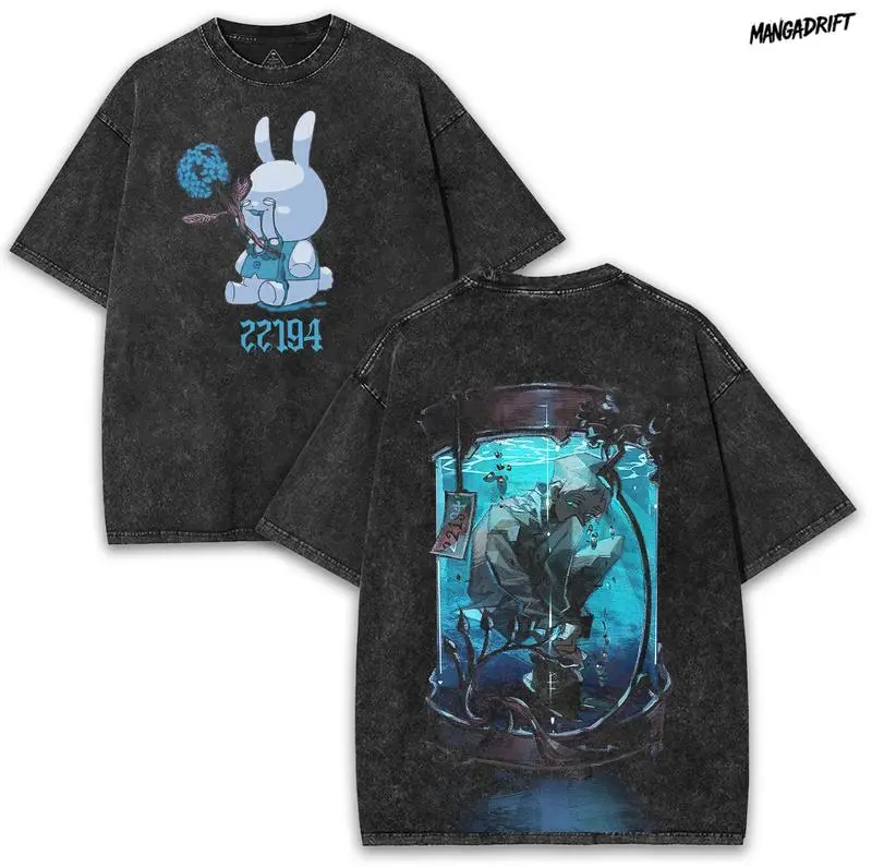 Norman "Genius Knows the Price of Escape" Tee | The Promised Neverland Oversized Washed Vintage Shirt – Double-Sided Manga Graphic & 260gsm Heavy Cotton Shonen Streetwear.