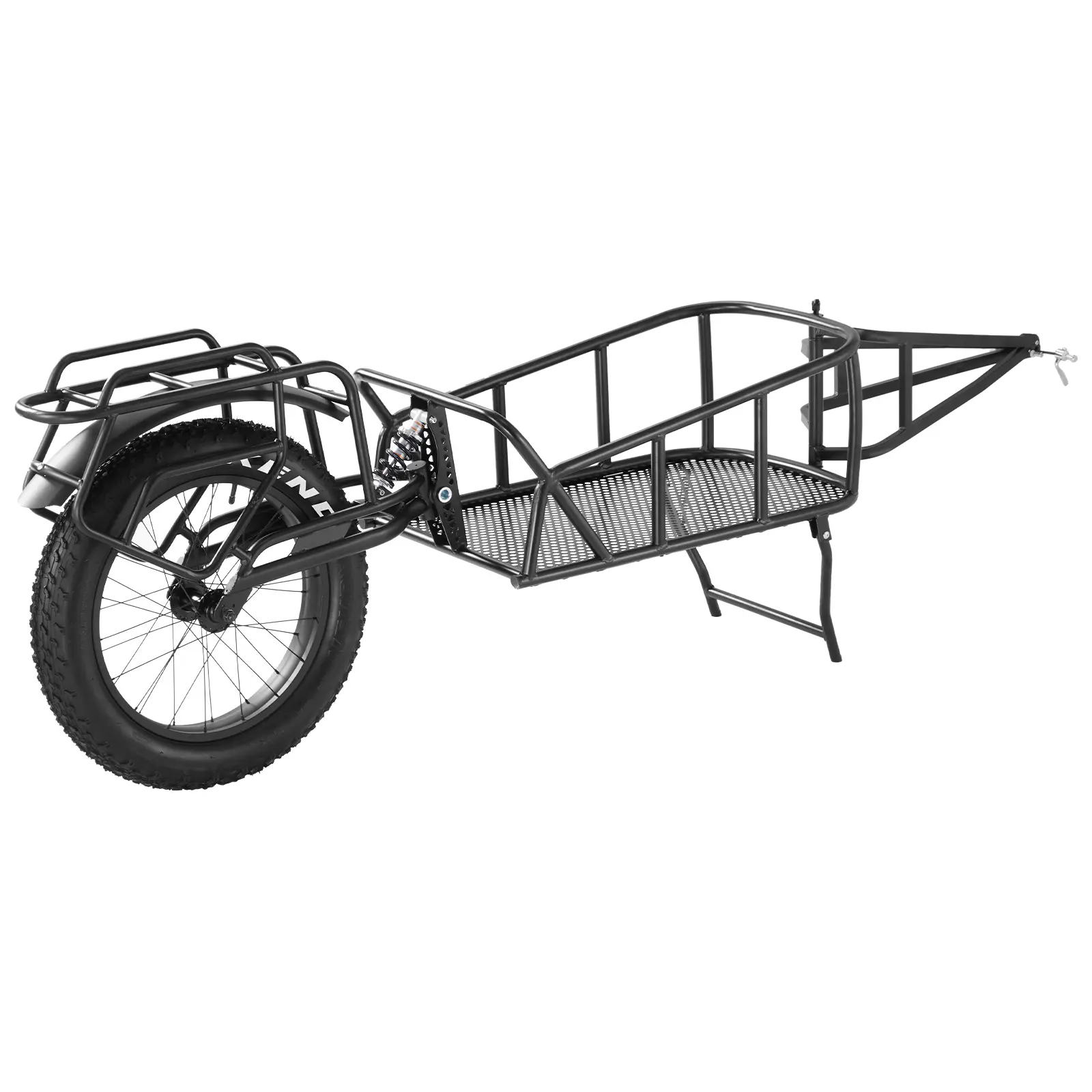 【Summerfinds】VEVOR Carbon Steel Bike Cargo Trailer - Compact Folding Trolley70 lbs Load CapacityHeavy-Duty Bicycle Wagon CartQuick Release StructureUniversal Hitch20" WheelsFits Most Bike WheelsCompact StorageCompact Folding Trollies, Collapsible Foldi, R