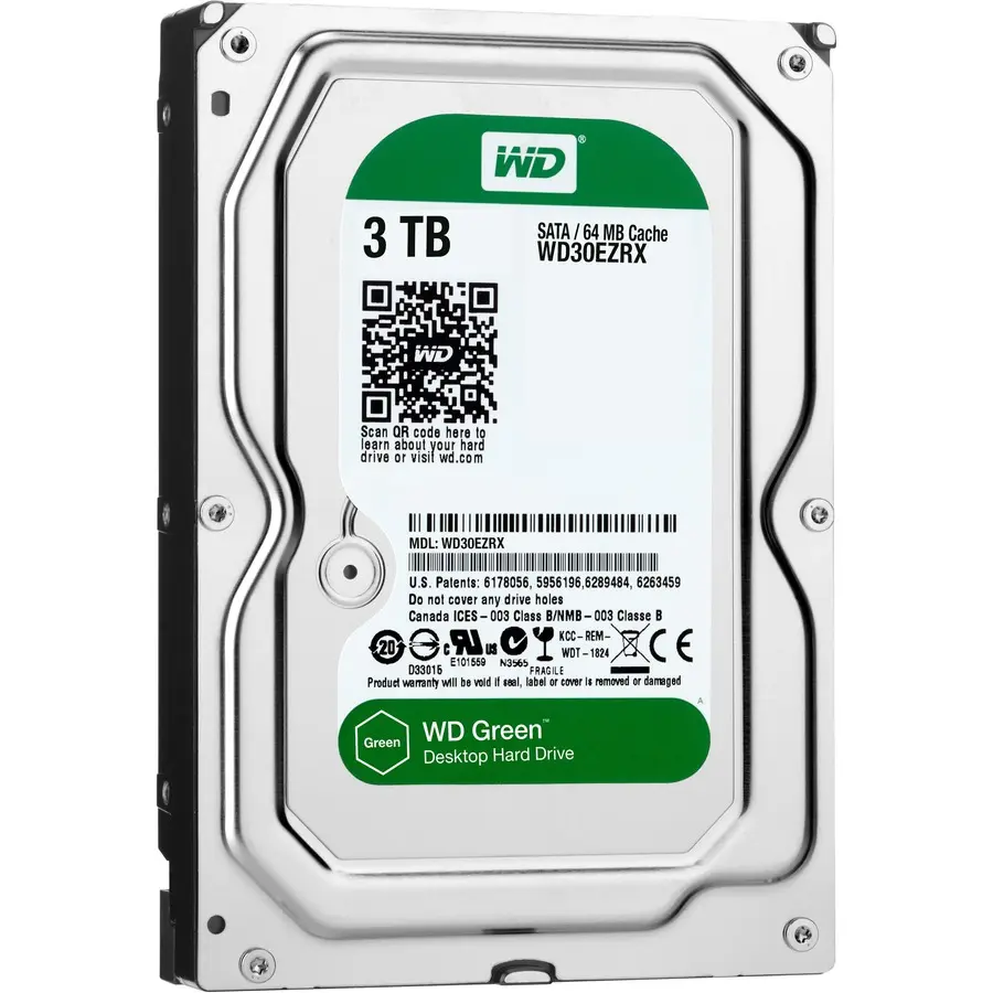 WD Green Desktop WD30EZRX 3 TB Hard Drive 3.5" Internal SATA SATA/600