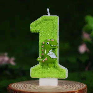 1pcs Shiny Dinosaur Birthday Candles, Cake Decoration, Anniversary Celebrations, Party Atmosphere Enhancement, Valentine's Day Decor, Winter & New Year, Ornaments