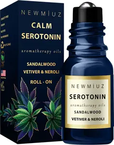 Calm Roll-On | Natural Essential Oil with Sandalwood, Vetiver, Neroli | Stress Relief & Relaxation | Calming Aromatherapy Roller Stick