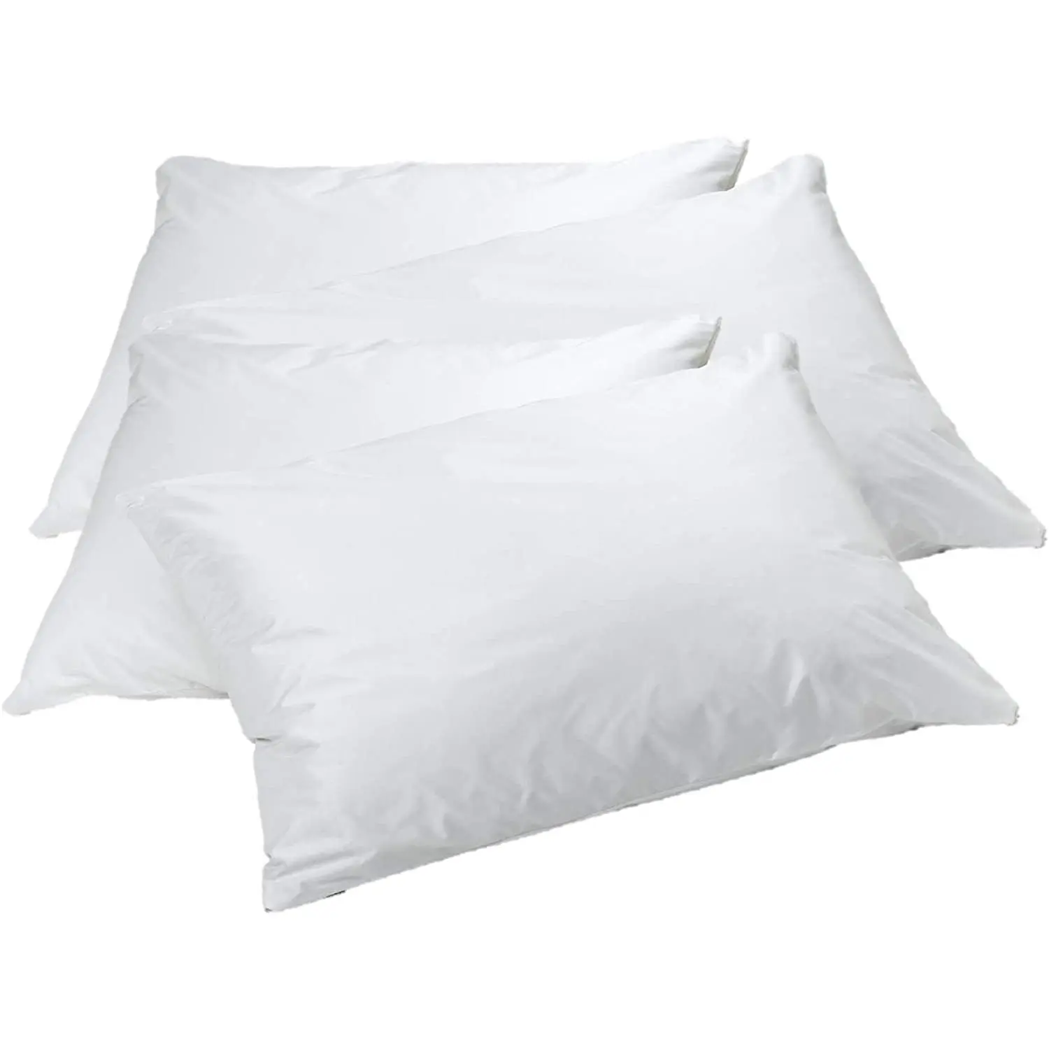 4-Pack Vinyl Pillow Protectors - Queen Size Zippered Pillow Covers - 100% Waterproof, Bedbug Proof - Washable and Reusable Pillow Encasement Covers