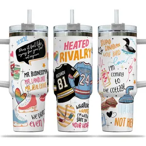 Hollanov Hockey Love Tumbler 40oz – Heated Rivalry Romance Coffee Cup, LGBT+ Hockey Fan Gift, Enemies to Lovers, Hollanov Cup