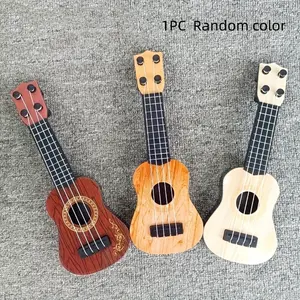 Mini Wood Grain Ukulele Replica Guitar Musical Toy, Playable Instrument, Random Color, Perfect for Kids and Beginners