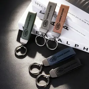 Car Badge Luxury Leather Keychain Auto Emblem Design Keyring Pendant Accessories Keychain Accessory For Land Rover Range Rover Evoque Velar Defender Discovery Freelander Land Cruiser