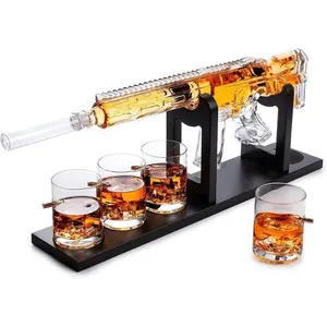 Gifts for Men Dad Decanter Set - AR Limited Edition, Silencr Stopper - 800 ml & 12oz Bullet Glasses - Father Christmas Birthday Gift