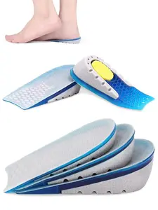 Unisex Elastic Shock Absorption Heel Raiser Pad, 1-3 Cm Half High Heel Cushion, Sporty Style, All Seasons, Daily Wear