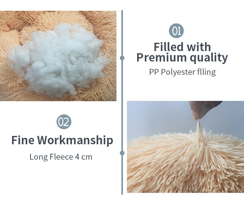 Round Long Hairy Autumn And Winter Nest Pad Cat Mattress