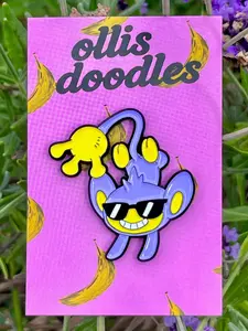 Aipom Pokemon Enamel Pin w/ Sunglasses Cool Guy