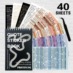PRSTINCOL 2370 Pcs Word Stickers for Journaling,40 Sheets Quote Stickers for Junk Journal Craft,Scrapbooking Supplies for Bullet Journal Scrapbooking,TikTokShopJumpstartSale