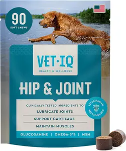 Glucosamine Hip & Joint Supplement for Dogs, 90 Soft Chews, Joint Support Supplement with MSM and Krill, Dog Health Supplies Large & Small Breed, Chicken Flavored Chewables
