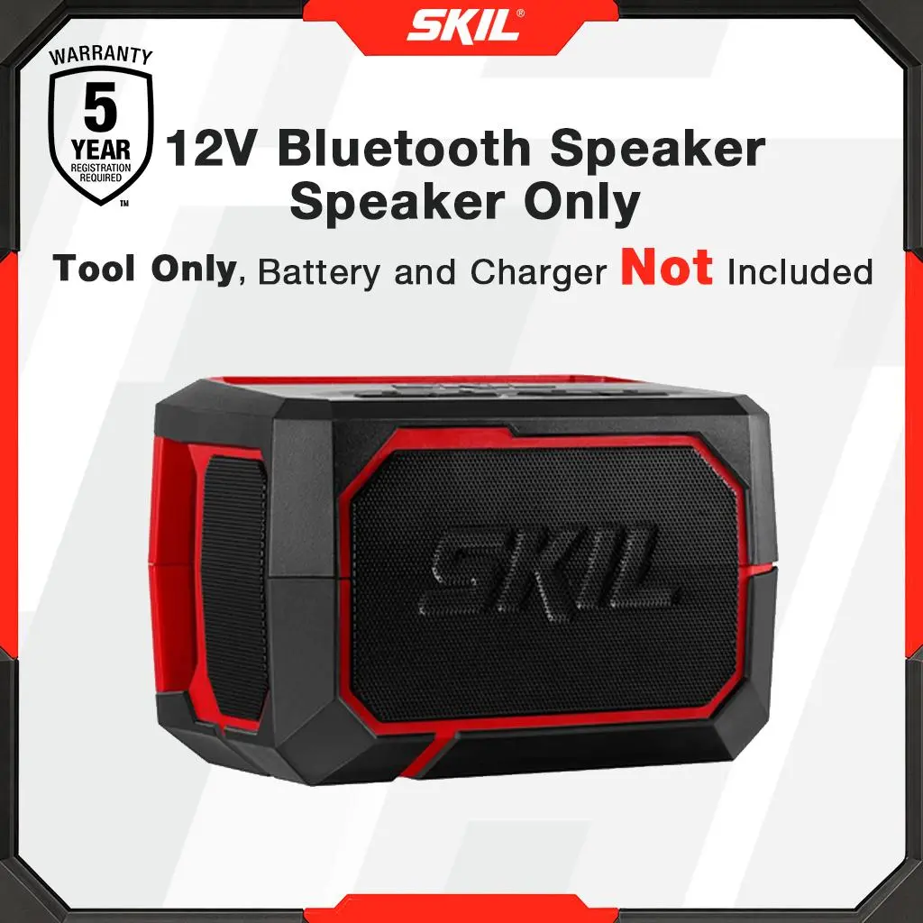 12V Bluetooth Speaker - Wireless 12-Lithium Audio Device with Dual Passive Bass Radiators and Subwoofers
