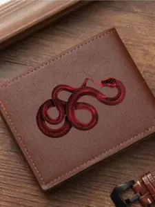 Men's Leather Wallet, Grid Snake Print, Gothic Style Bi-Fold Coin Purse, Reptile Theme Card Holder, Durable and Stylish