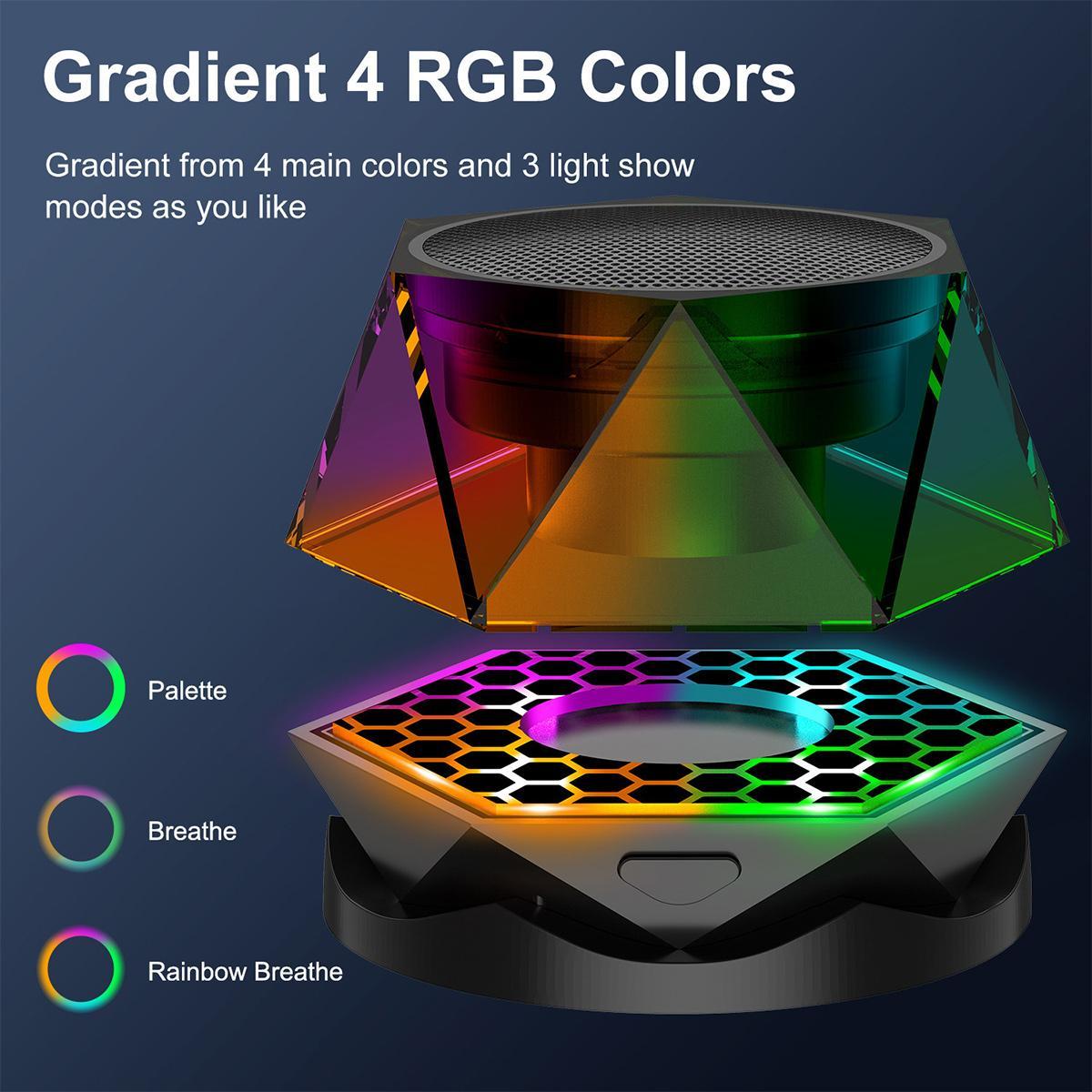 Portable Bluetooth Speaker with Multi RGB Color Light Show, Night Light Speaker, Wireless Magnetic Speaker, LED Colors Auto-Changing,TWS,Perfect Mini Speaker for Home, Outdoor (Multicolor)