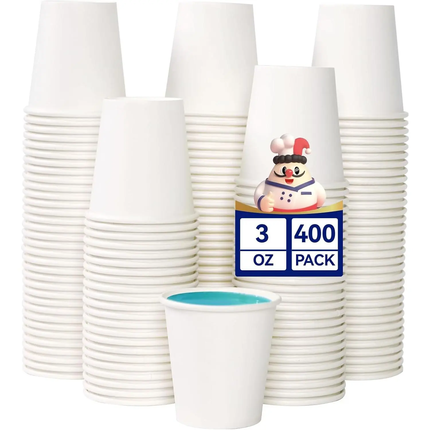 400 Count 3 oz Paper Cups, Disposable Mini Bathroom Mouthwash Cups for Home, Office, School, Store