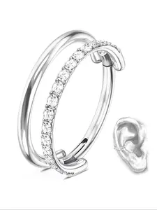 Unisex Stainless Steel Cz Spiral Nose Ring, Nose Piercing Jewelry, Fashionable Unique Design Body Jewelry, Suitable for Daily Wear, All Seasons