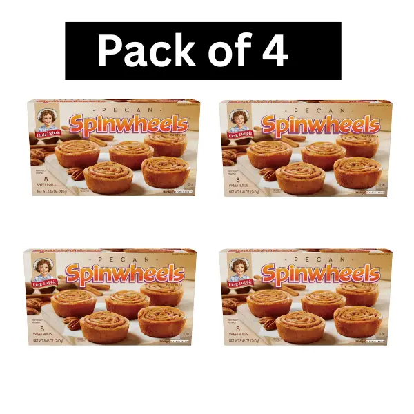 4 Pack - Little Debbie Pecan Spinwheels Sweet Rolls Snack Cake Dessert