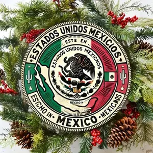 Mexico Coat Of Arms Aluminum Wall Plaque, Retro Antique Style Durable Metal Wall Decor, Wall Decor for Home Bar Garage Outdoor Decoration
