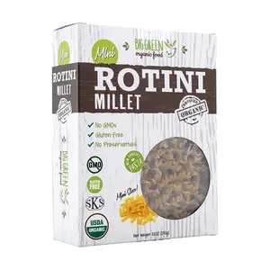 BIG GREEN Organic Mini Millet Spiral Pasta 250g - Gluten-Free, Vegan Friendly, Healthy Whole Grain Alternative for Kids & Adults