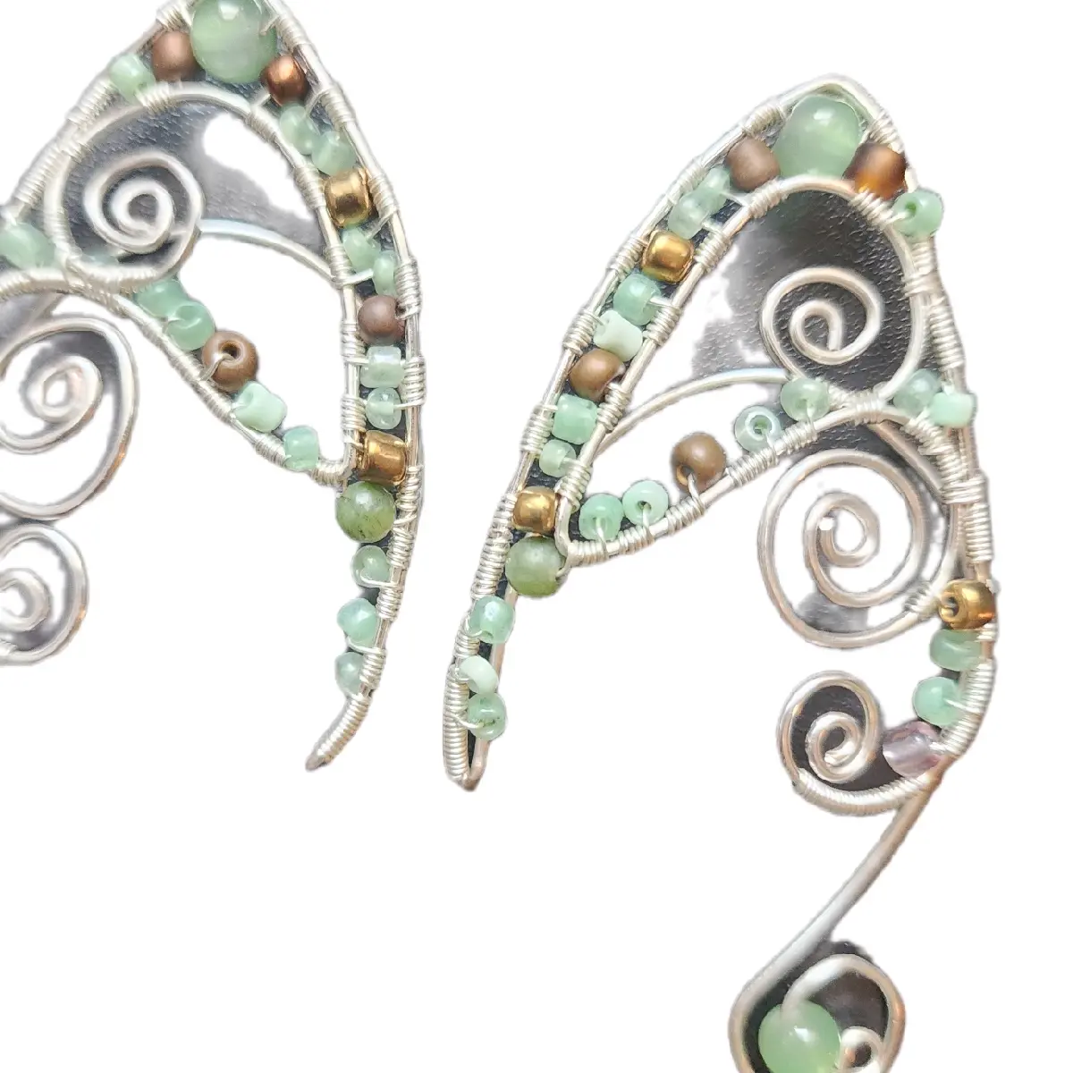 Fairy Wire Wrapped Ears with decorative beads and unique design.