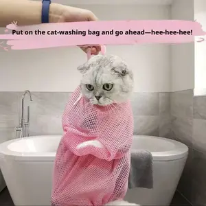 Cat Bathing Tool Anti-Scratch Cat Bag, Multi-Use Fixed Cat Bathing Bag, Prevents Biting, Essential for Safe Cat Grooming, Grooming Supplies