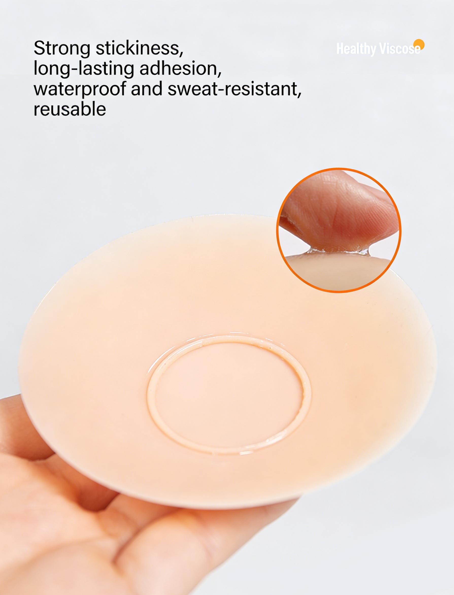 4-Pair Pack: Reusable Silicone Nipple Covers for Women — Adhesive-Free Center Design, Invisible Self-Adhesive Pasties, Seamless Nipple Concealers (8–10 cm)