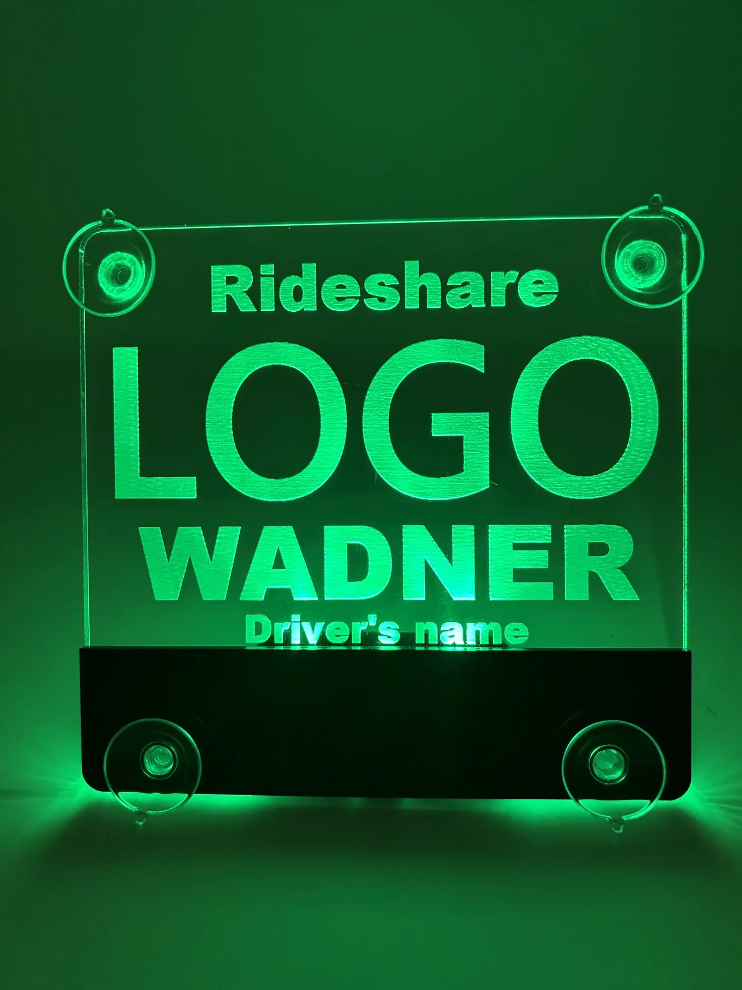 Customizable Acrylic LED Sign – 7 Color Choices, Personalized Name Display, Wireless & Rechargeable, Includes 4 Suction Cups & USB Charger, Ideal for Rideshare & Mobile Businesses