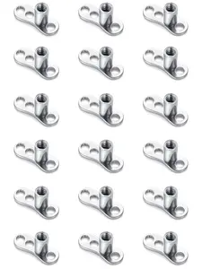18Pcs Stainless Steel Dermal Anchor Base 14G Surgical Steel Internally Threaded Microdermal Piercing Base Personalized Surface Skin Body Piercing Jewelry Piercing Accessory for Women Men Silver Color