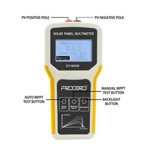 FrogBro 1600W Solar Panel Tester Photovoltaic Multimeter, Troubleshooting Tool with Smart MPPT Display, Upgraded Measuring Range (5~1600W, 20~120V, 0~60A) for Solar PV Panel Testing and Data Analysis