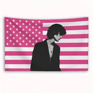 2D flat design, 1 piece. American flag banner. Suitable for bedrooms, parties, events - decorative tapestry, single-sided print, iconic pattern