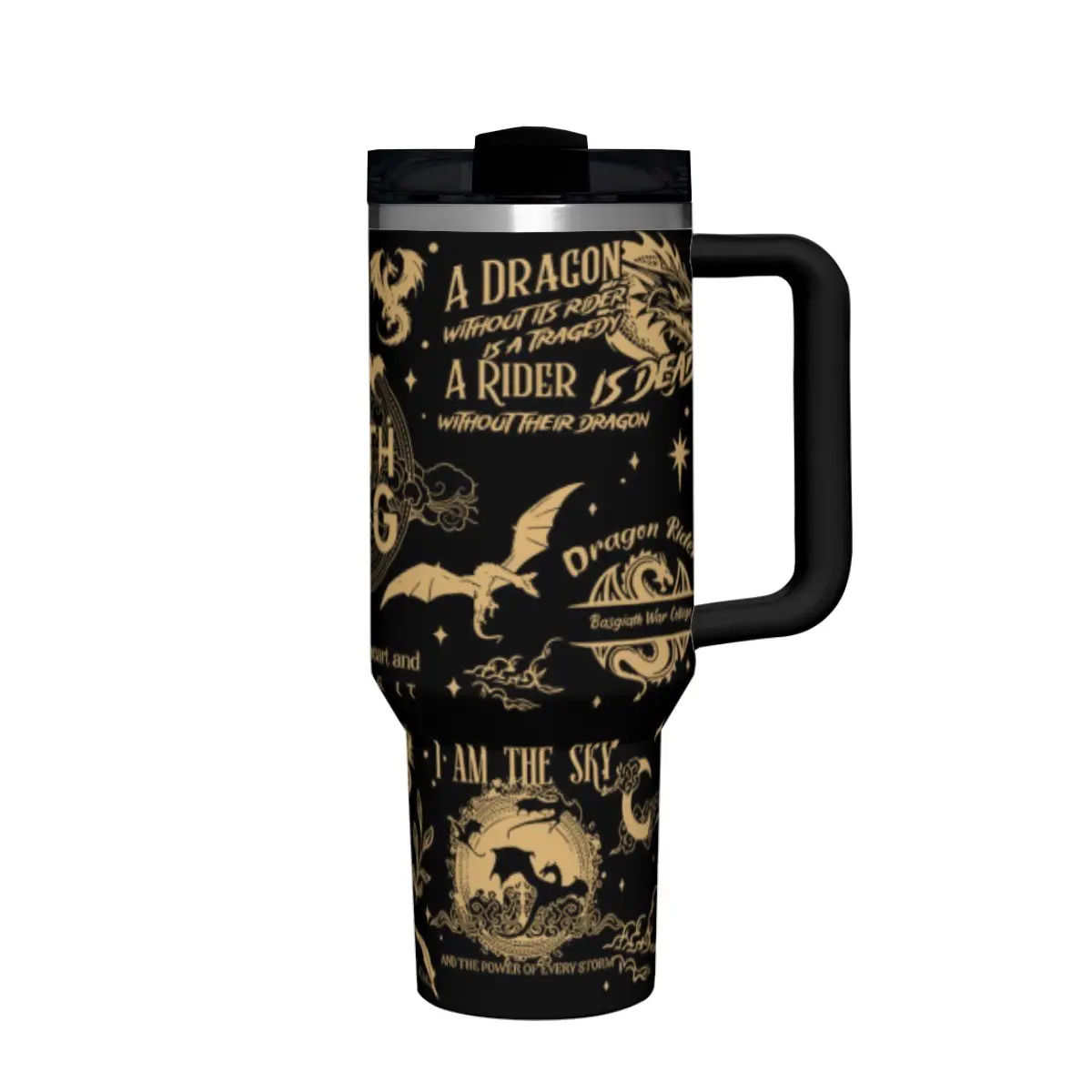 40oz Black Travel Tumbler With Abstract Art Themed Design, Double-Sided Print, Stainless Steel & Plastic Construction, Featuring Modern Abstract Painting, Geometric Shape and Color Block Prints,wind,proof,stove