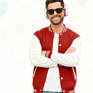 Mens Fashion Varsity Jacket Causal Slim Fit Cotton Bomber Jackets