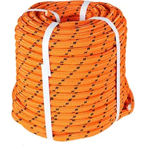 /2In x 200FT Arborist Rope Braid Rigging Hoisting Line High Strength Tree Rope,Orange & Black Steel Wire Braided Swivels For Fishing