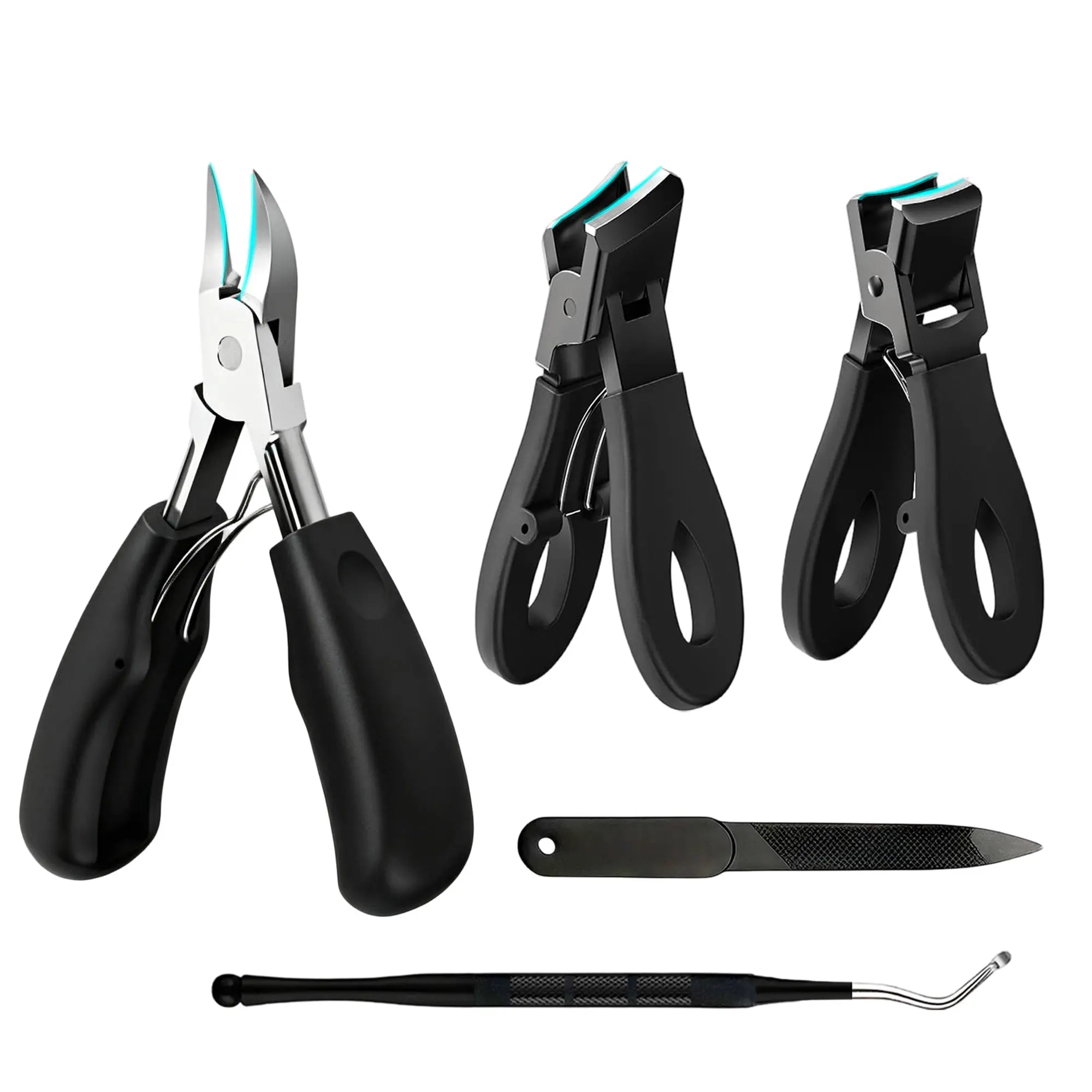 5-Piece Ingrown Toenail Grooming Kit for Thick Hard Nails - Heavy-Duty Clippers, Professional Nippers, File, Lifter (Beauty & Personal Care Pedicure Tool)