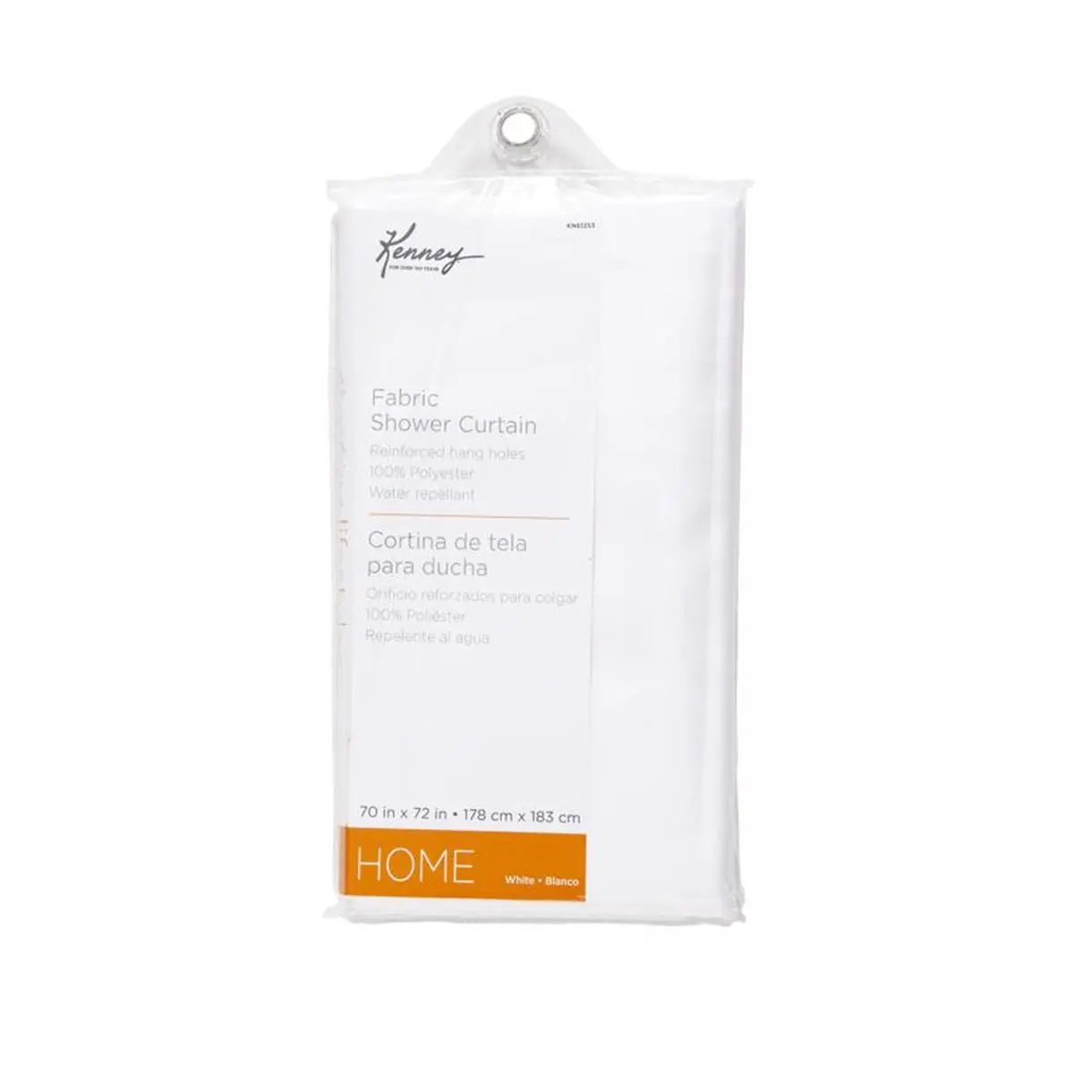 212 MAIN Bathtub Liner Shower Curtain, White Polyester, 72x70 in, Water Proof, Metal Hanging Bathroom Accessory