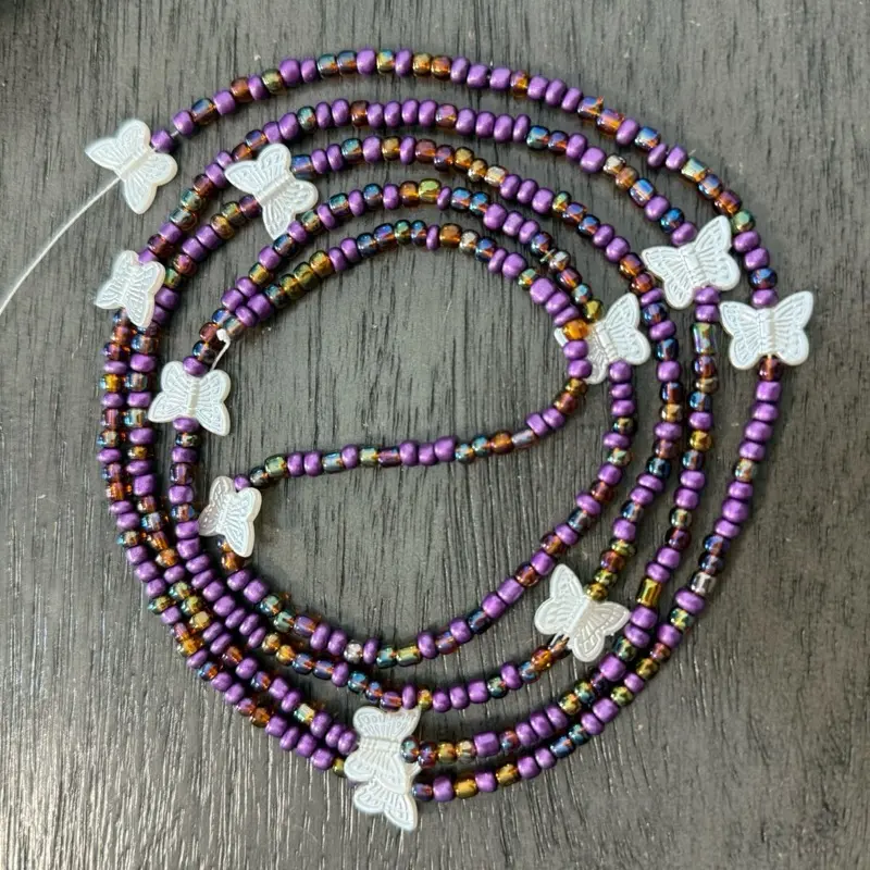 Purple Reign tie in waist beads Purple Reign tie in waist beads