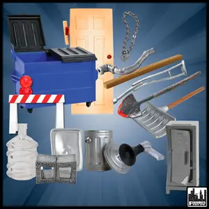 Hardcore Dumpster 15 Piece Accessory Set for WWE & AEW Wrestling Action Figures