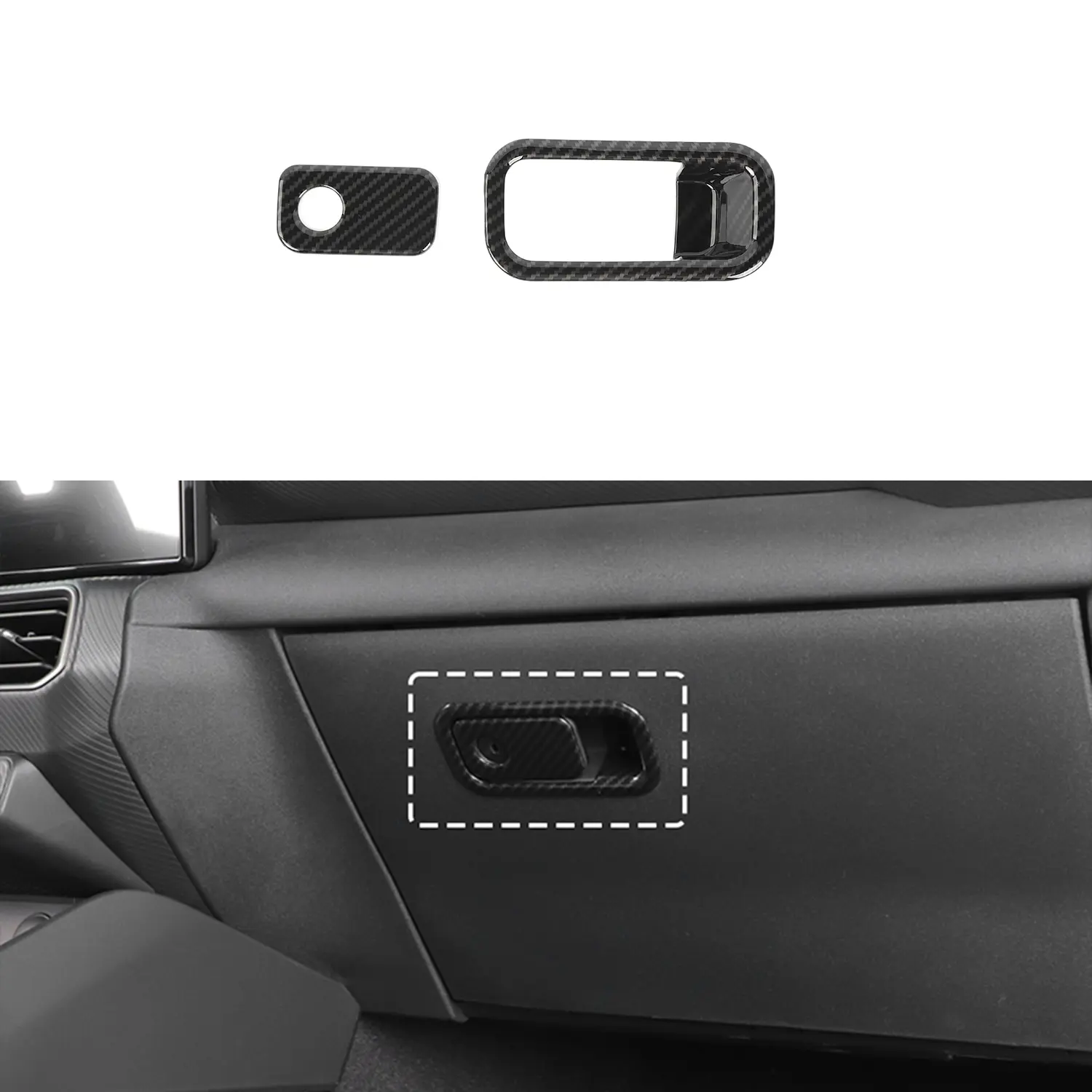 2-Piece Self-Adhesive DIY Install Car Interior Decorative Co-Pilot Storage Box Switch Cover Trim for 2024+ Ford Mustang, Car Accessories Car Door Protector