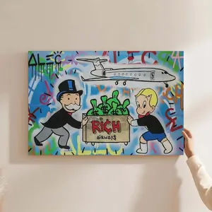 Monopolys Funny Cartoonand Money Canvas Art Poster Wall Art Picture Print Modern Art Living Room Decor Posters,bedroom Canvas Posters Kitchen Box
