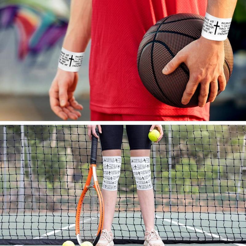 2Pcs Christian Cross Athletic Sports Wrap Tape 2in x 23ft Jesus Cotton Zinc Oxied White Wrist Tape for Muscle Strapping, Joint Stability, Wrist & Knee Tennis Baseball Soccer Boxing
