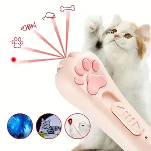 Cat Toys for Indoor Cats - 1 & 2 Pack Interactive Laser Pointer Cat Toy, LED/UV Flashlight & Pattern Laser 3-in-1, Rechargeable 7 Modes Automatic Moving Red Dot, Kitten Adult Cat Exercise, Pet Supplies
